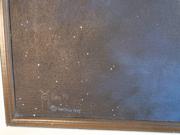 Ted Claus Mythological Hopi Painting - Gods of Lightning - 1975 Oil on Canvas P3105