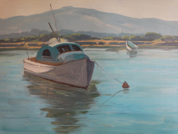 Sam Hyde Harris - Boat Moored In A Lagoon - Oil on Canvas P3106