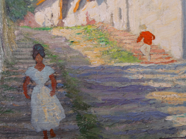 Alfonso Xavier Peña (1903-1964) - Mexican Village Scene - The Stairs - P3119