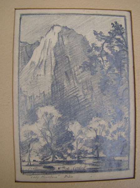 Pencil Illustration “Lady Mountain, Zion”