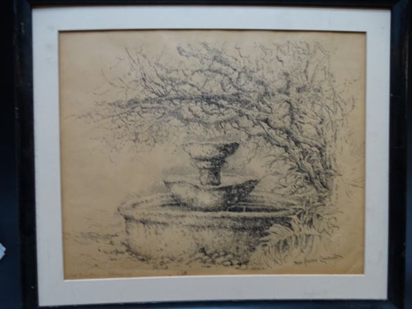 Bess Haddon Canright “Old Fountain on Olvera St.”
