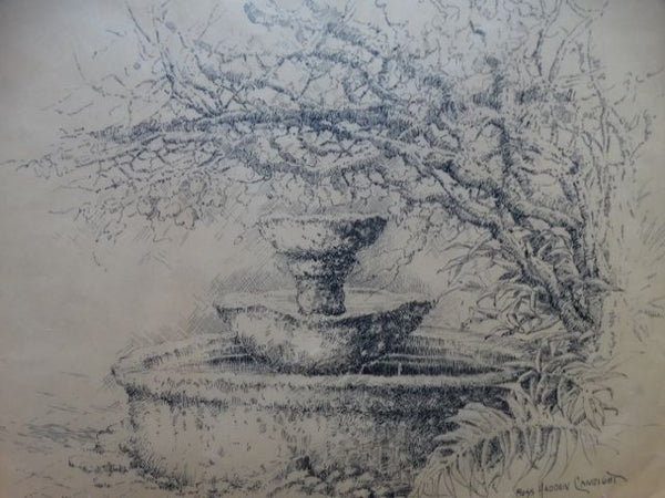 Bess Haddon Canright “Old Fountain on Olvera St.”