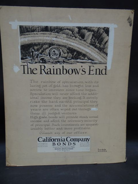 Sam Hyde Harris Advertising Mock-up Original Art “The Rainbow’s End”