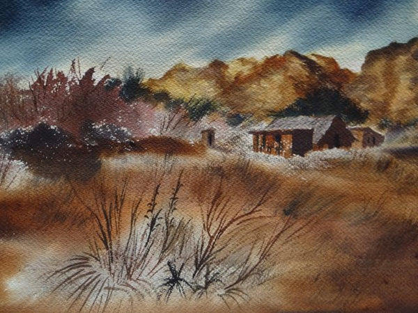 Alfred C. Ybarra (1905 – 2001) Double-sided Watercolor dated 1951 Stormy Desert Skies: Two Views P660