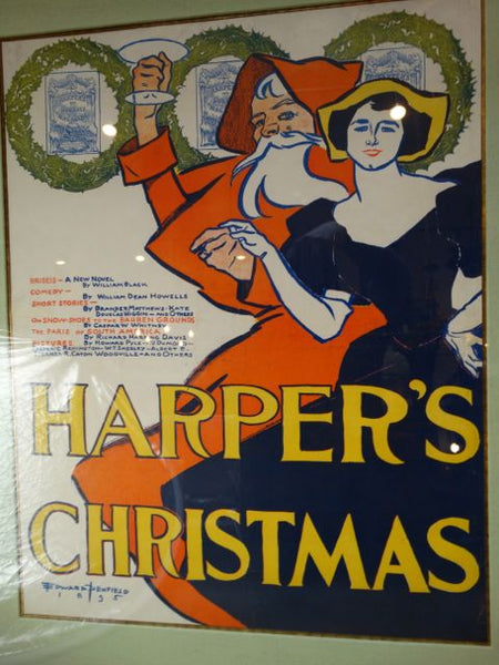 Edward Penfield Harper’s Magazine Lithographic Poster Xmas 1895