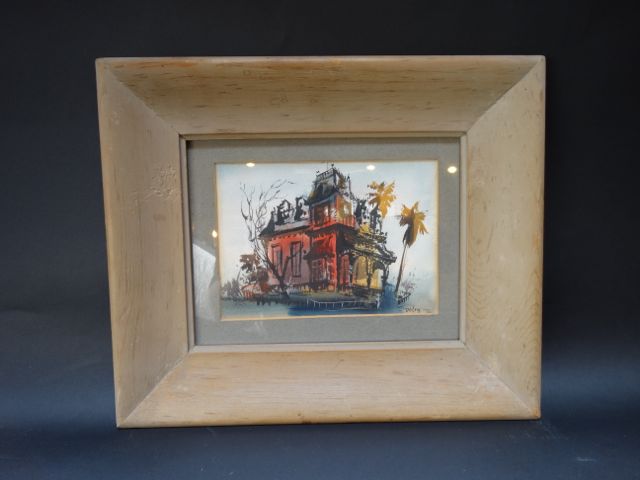 Suite of Four Houses in Watercolors by Robert W Daley