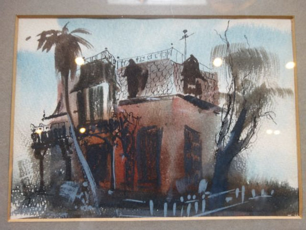 Suite of Four Houses in Watercolors by Robert W Daley