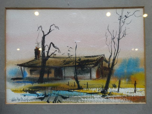 Suite of Four Houses in Watercolors by Robert W Daley