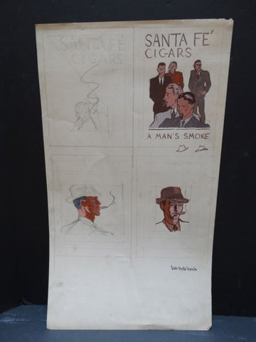 Sam Hyde Harris Santa Fe Cigars Working Sketches