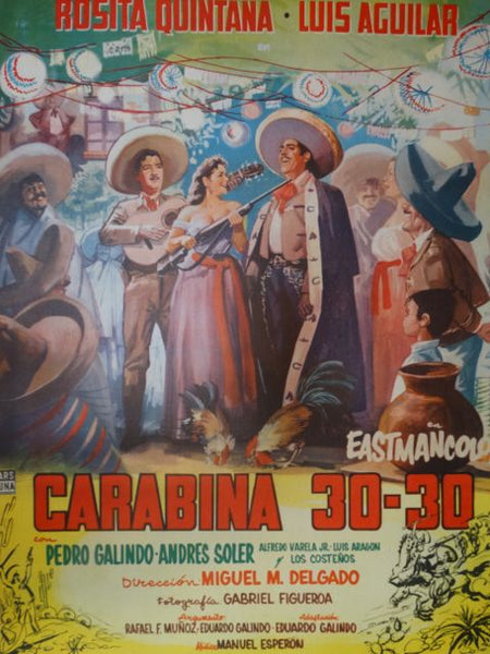 Carabina 30-30 1958 Vintage Mexican Cinema Movie Poster