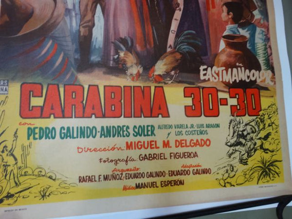 Carabina 30-30 1958 Vintage Mexican Cinema Movie Poster