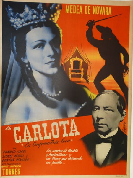 CARLOTA The Mad Empress Original Rare Mexican Movie 1939 Poster
