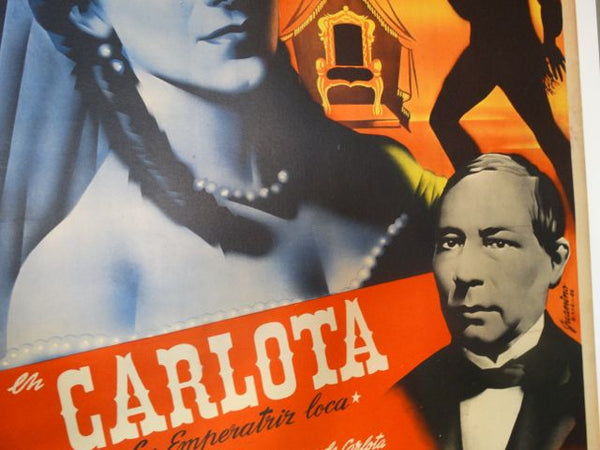 CARLOTA The Mad Empress Original Rare Mexican Movie 1939 Poster