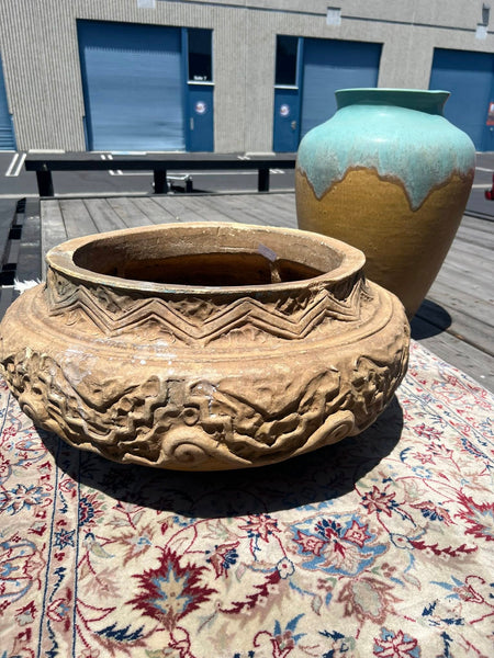 Italian Terra Cotta Hand carved Jardiniere X9001