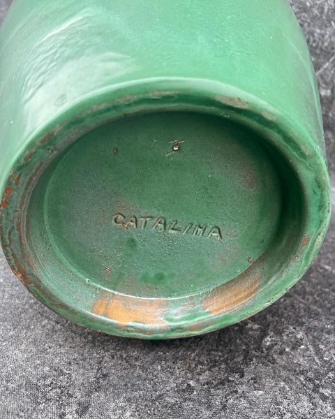 Catalina island oil jar red clay descanco green