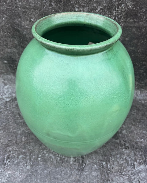 Catalina island oil jar red clay descanco green