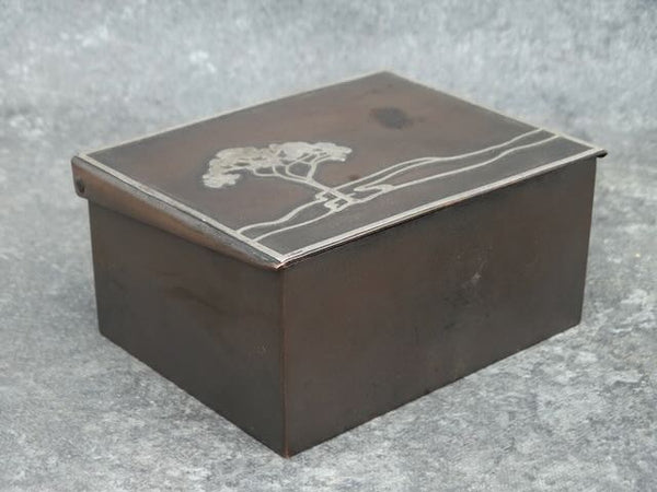 Heintz Sterling & Bronze Cigarette Box #4085 c1912 A2971