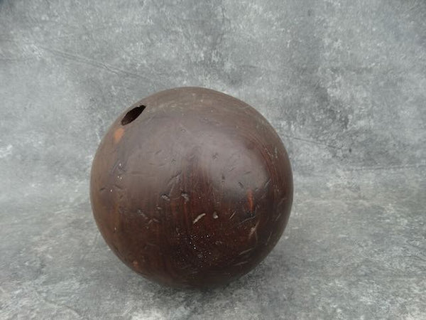 19th Century Teak 2 Hole Bowling Ball A2978