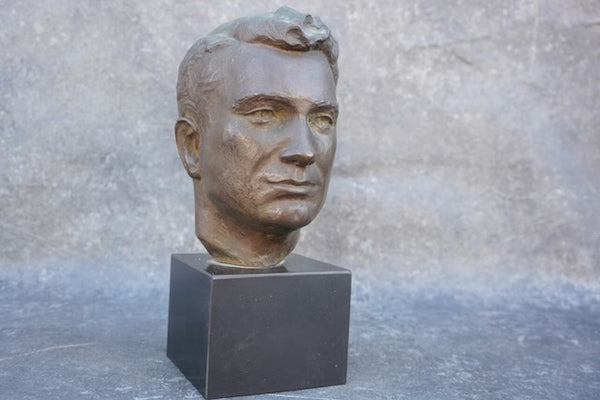 Bronze 1950s Bust of a Man A3005