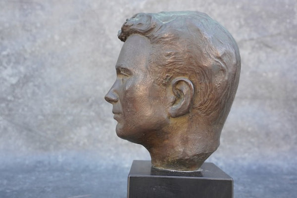 Bronze 1950s Bust of a Man A3005