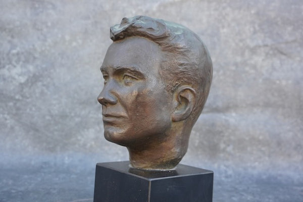 Bronze 1950s Bust of a Man A3005