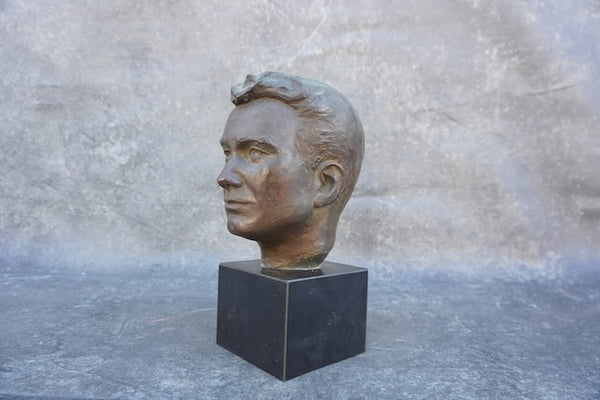 Bronze 1950s Bust of a Man A3005
