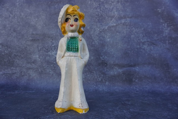 Carnival Painted Plaster of Paris Figure - Flapper in Pajama Pants c 1930s A3008