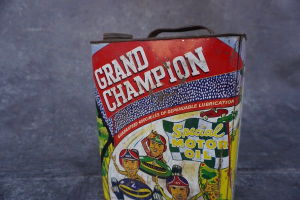 Pep Boys Grand Champion Motor Oil Can 1950s A3017