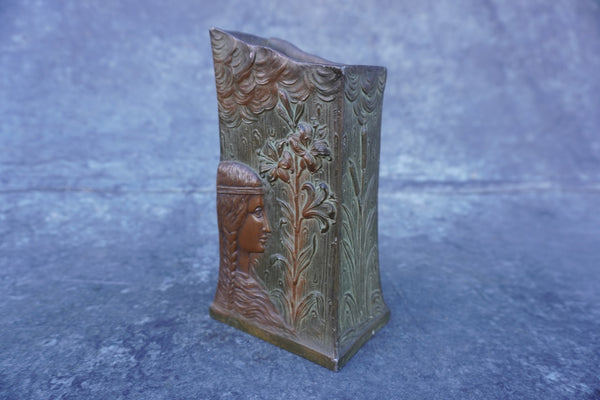 French Bronze Art Nouveau Bronze Vase A3022