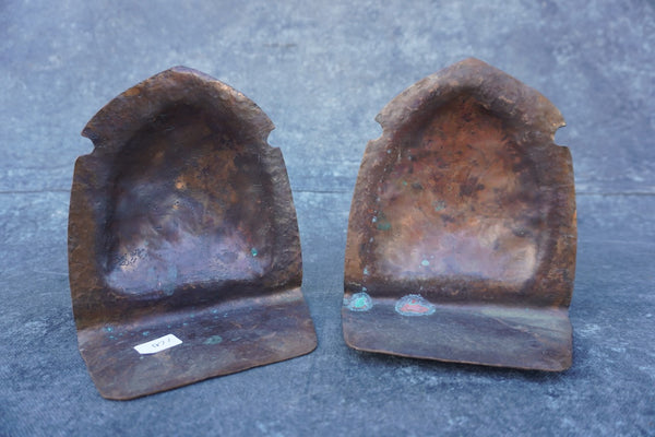 Hand-Hammered Galleon Copper Bookends A3030