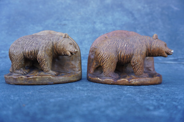 Bear Bookends Painted Ceramic A3034
