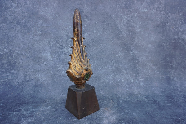 Gilt Bronze Buddhist Temple Figure: Enlightened Flame Finial - Siraspate Sculpture  A3070