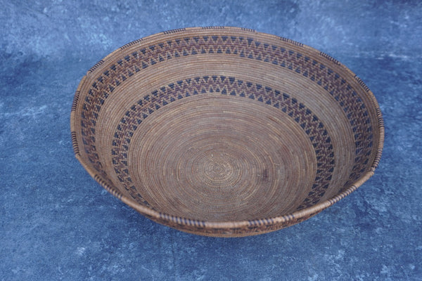 Native American Double Rattlesnake Mission Basket c 1910 A3075