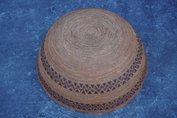 Native American Double Rattlesnake Mission Basket c 1910 A3075