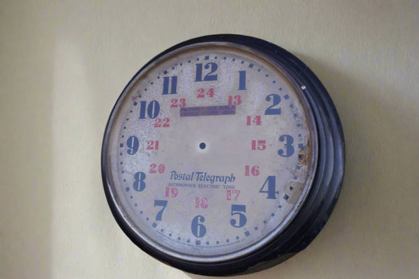 Rare Antique 1930 Postal Telegraph Military Hammond Electric Wall Clock A3125