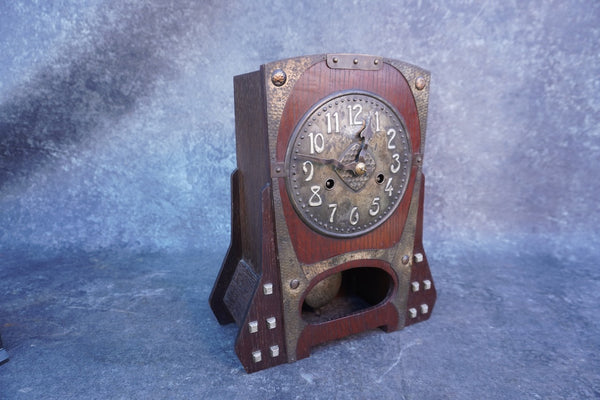 British Arts & Crafts Mantel Clock c 1900 A3149