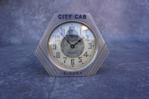 Westclox Art Deco City Cab Advertising Clock A3154