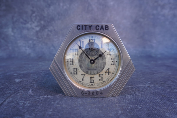 Westclox Art Deco City Cab Advertising Clock A3154