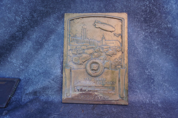 Goodyear Dealer Display Plaque:  Elm Cycle & Auto Supply 1930s A3166