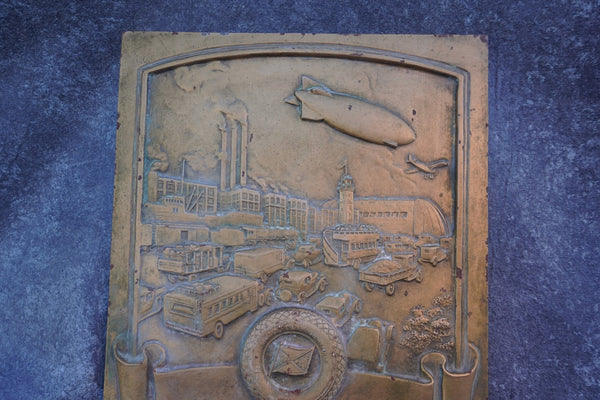 Goodyear Dealer Display Plaque:  Elm Cycle & Auto Supply 1930s A3166