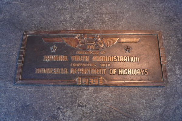 National Youth Administration Plaque 1939 A3169