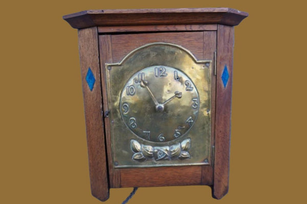 English Arts & Crafts Corner Clock circa 1910 A3190