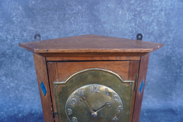 English Arts & Crafts Corner Clock circa 1910 A3190