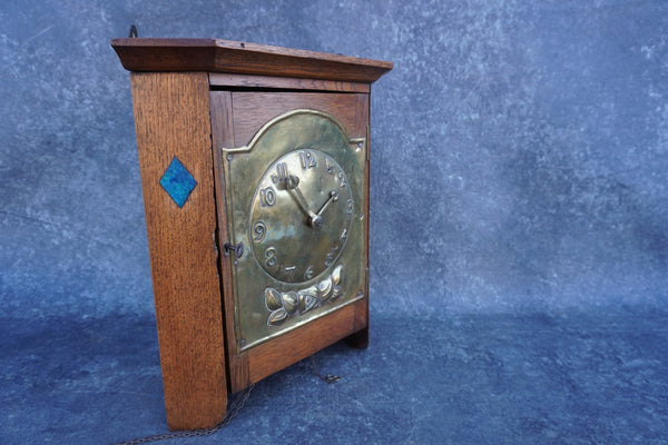 English Arts & Crafts Corner Clock circa 1910 A3190