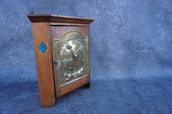 English Arts & Crafts Corner Clock circa 1910 A3190