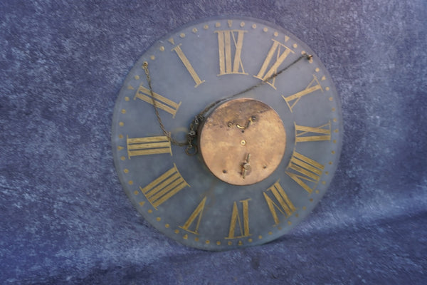 Antique Frosted Glass & Gold Leaf Wall Clock  A3192