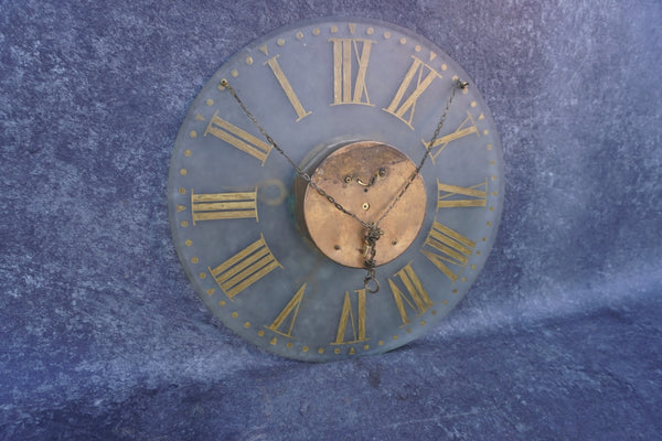 Antique Frosted Glass & Gold Leaf Wall Clock  A3192