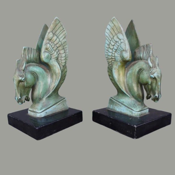 Pegasus Bookends - Art Deco 1930-40s A3233