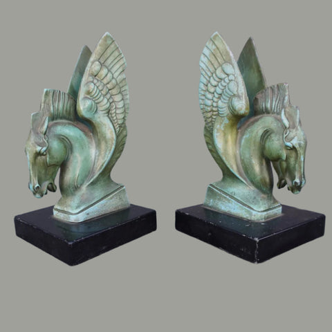 Pegasus Bookends - Art Deco 1930-40s A3233