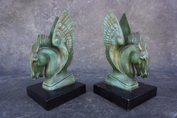 Pegasus Bookends - Art Deco 1930-40s A3233